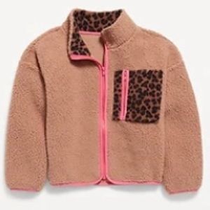 Girls Old Navy Leopard Fleece Jacket! New!